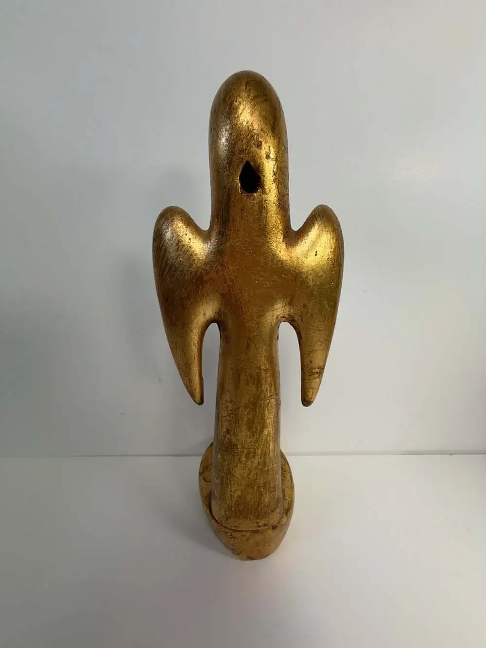 Vintage Gold Leaf Ceramic Angel Candle Holder